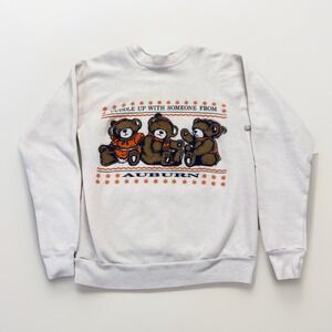 Vintage Auburn Tigers Sweatshirt Womens M 80s Teddy Bears Pullover Fleece